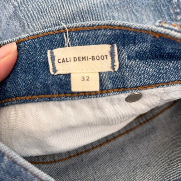 Madewell Cali Demi Boot Jeans Size 32 Dory Wash Comfort Stretch High Rise Crop - Picture 15 of 16